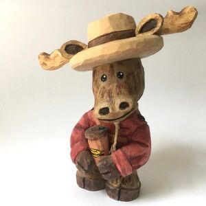 Hand Carved All-Canadian Moose Mountie